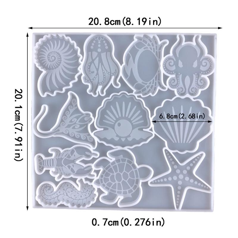 Cartoon Marine Animal Silicone Molds Epoxy Resin Casting Mold DIY Craft Keychain Pendant Mold Handmade Jewelry Tool