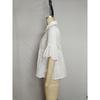 Womens Eyelet Embroidery Peplum Shirt With Point Collar And Ruffle Short Sleeve Casual Blouse