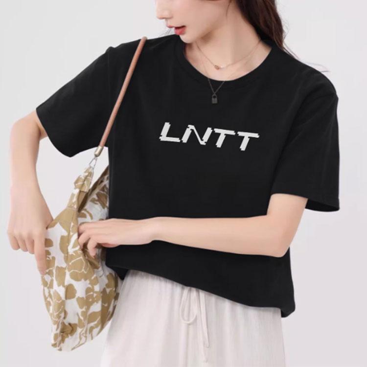 Li-Ning Letter Round Neck Versatile Thin Loose Short Sleeve Drop Shoulder T-Shirt Unisex T-Shirt Black AHSU869-1