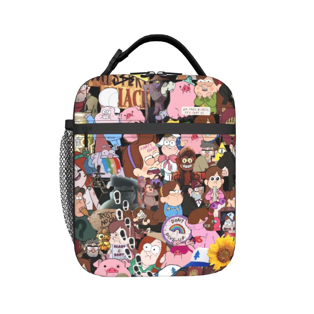 Gravitys Falls Insulated Lunch Bag for Men Women Food Container Bags Portable Thermal Cooler Lunch Boxes For Work
