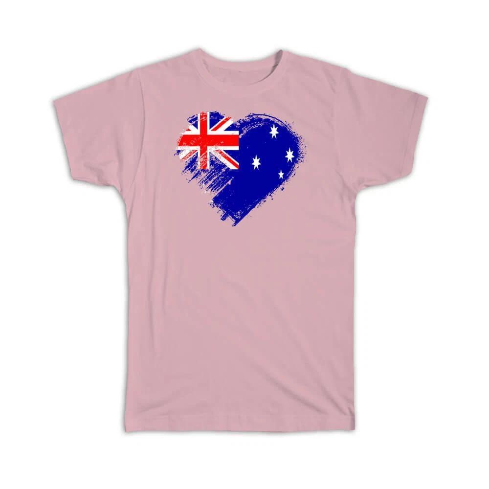Gift T-Shirt : Australian Heart Australia Country Expat Flag 2XL