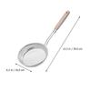 Long Handle Stainless Steel Strainer Wooden Handle Skimmer Spoon Fine Mesh Strainer  Food Strainer