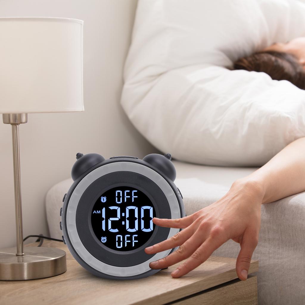 Extra Loud Alarm Clock with Bed Shaker Adjustable Volume Easy To Set Vibrating Bed Shaking Alarm Clock for Heavy Sleepers