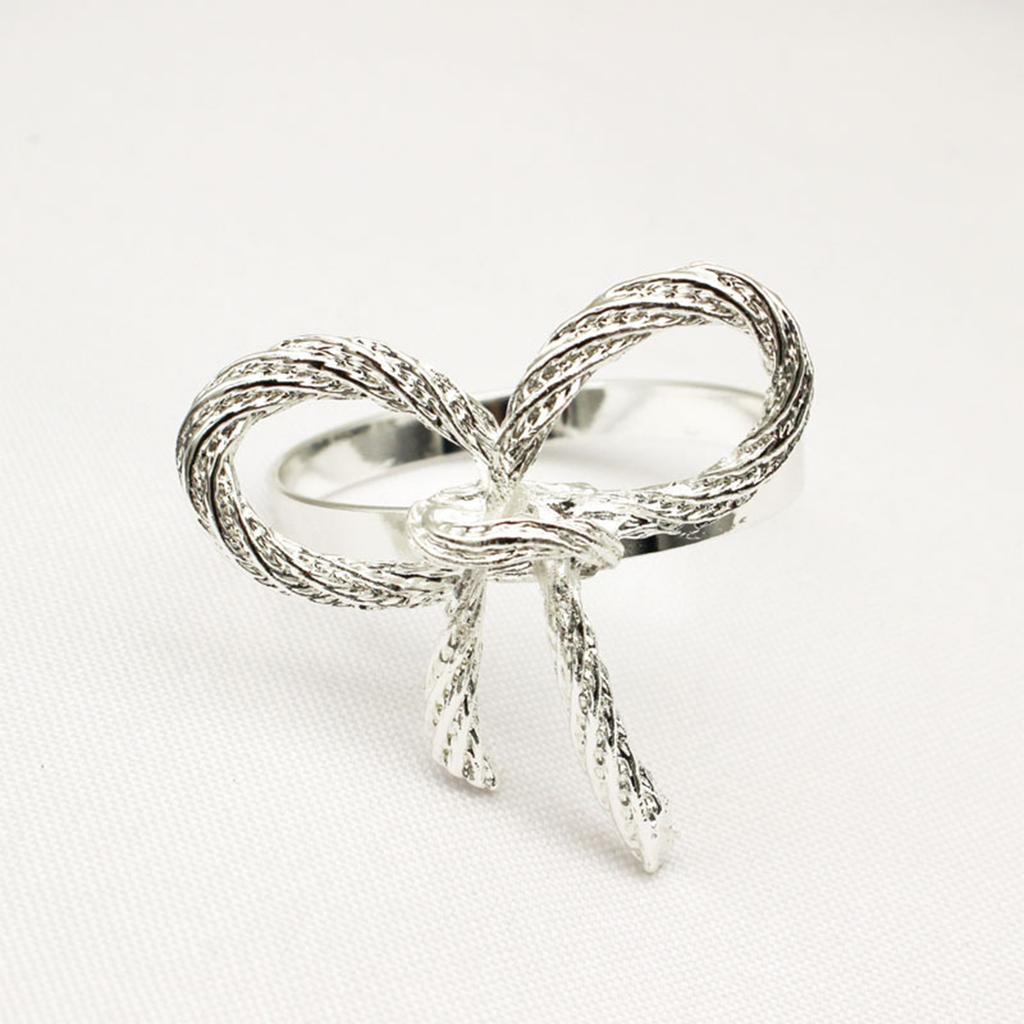 8 Pieces Hollow Out Bowknot Napkin Rings Christmas Decoration Table Setting Gift