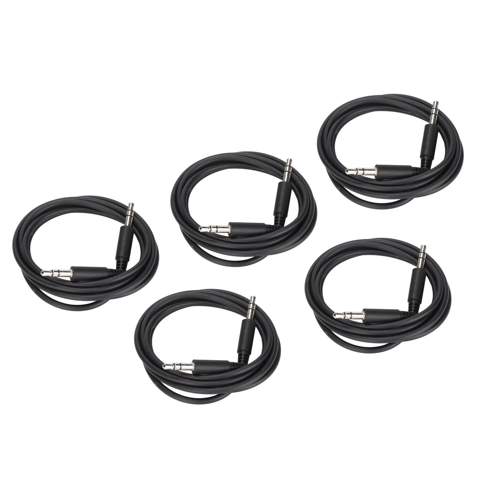 

5pcs 3.5 mm Male to Male Auxiliary Sound Cable HiFi Sound Aux Cord for Car Home Stereos Headphone