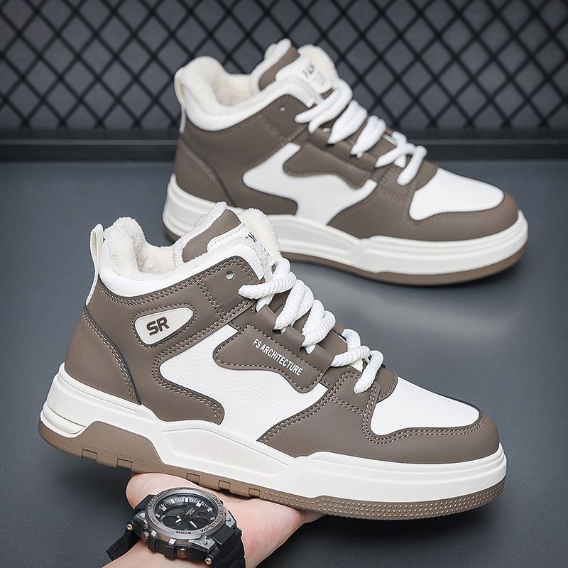 

Новые мужские классические модные осенне-зимние высокие кроссовки для скейтбординга с толстой подошвой, удобные баскетбольные кроссовки с мягкой подошвой 39 коричневый