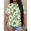 Womens Casual Round Neck Short Sleeve T-Shirt With Butterfly Print Loose Fit 2025