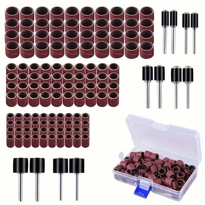 132Pcs Sander Wheel Set, Including 120 Roller Sander Wheel Sets and 12 Rotating Tool Drum Cores