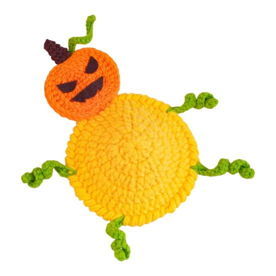 Knitted Cup Pads Handmade Crochet Halloween Coaster, 3D Bat Pumpkin Ghost Drink Mat Festive Coasters for Table Decor, Home Accessories Kitchen