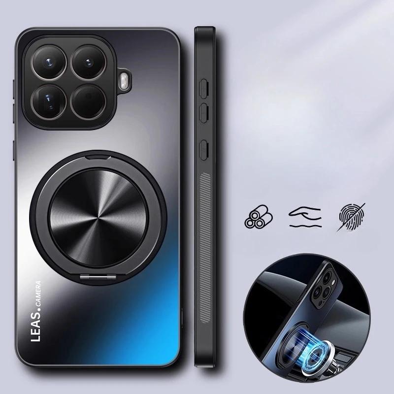 Matowe Etui AG dla Xiaomi 15T 14T Pro Mi15T Magnetyczny Pierścień Stojak Uchwyt Matowa Osłona Ochronna Aparatu dla Xiaomi 15T Poco M7 Pro