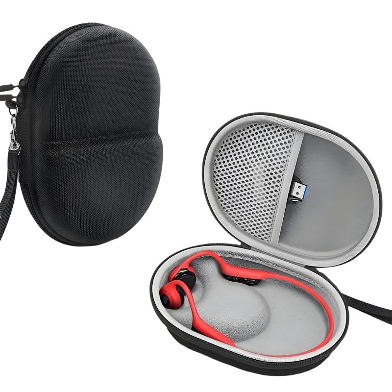 Protective Travel Pouch For TAA1708/OpenRun Pro2/Nank Runner Pro5 Headphones Hard Shell with Convenient Handle Rope