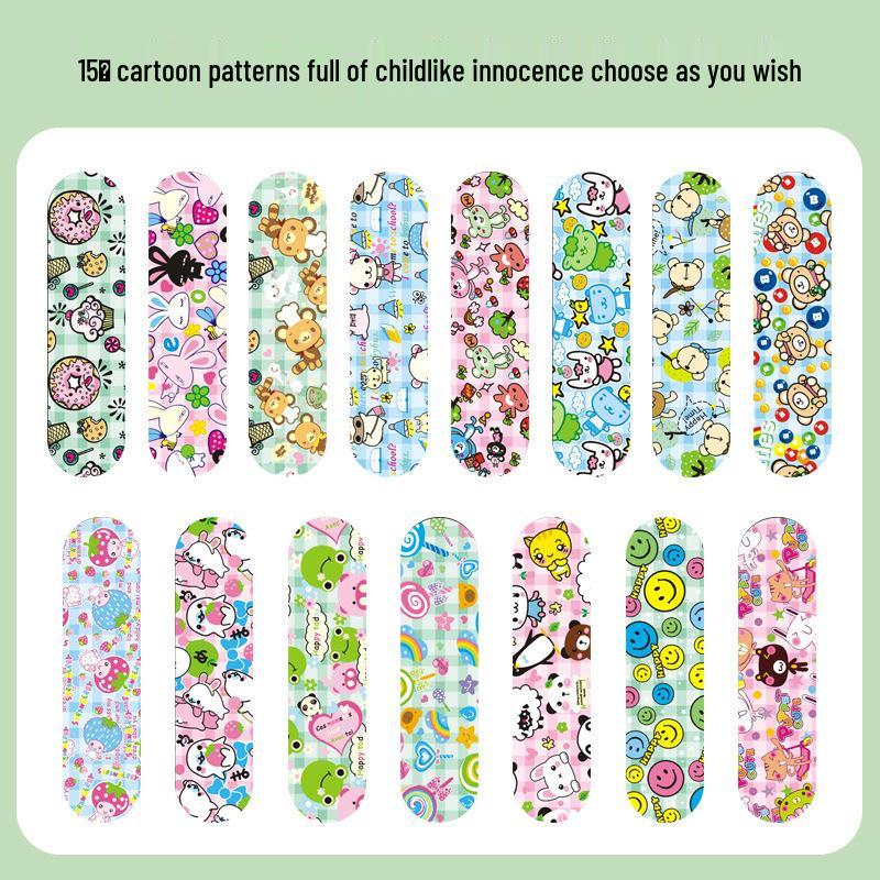 Водонепроницаемые дышащие милые мультяшные пластыри для детей - 100 штук