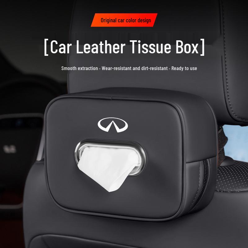 Infiniti QX50/Q50L/QX60 Car Seat Back Tissue Holder Infiniti, Mocha Brown, 1 pc
