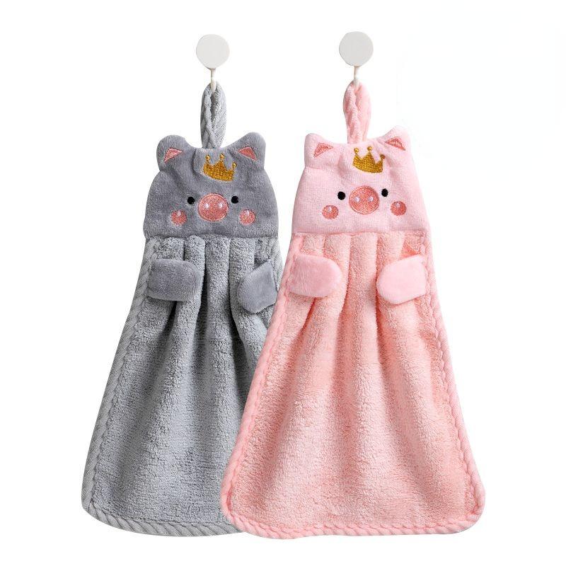 1/2/4ks Prasátko Ručník Domácí Roztomilý Absorpční Kuchyňská Líná Utěrka Dětská Houbička na Mytí Rukou a Nádobí Ručníky