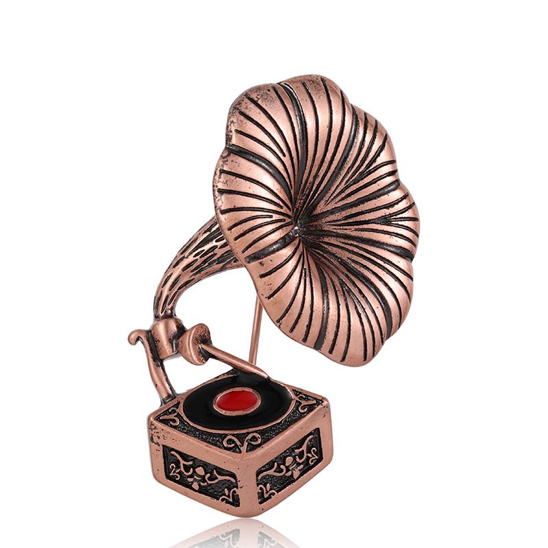 

Blucome Ретро эмалированная брошь-фонограф, булавки золотого цвета, женский и мужской костюм, зажим для воротника одежды, сувенирный подарок, стереоскопические броши ярко-розовый