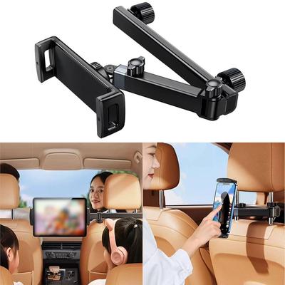 Adjustable Car Headrest Tablet Holder Extension Arm Rotating Stand Backseat Phone Stand Non-slip Knob Lock