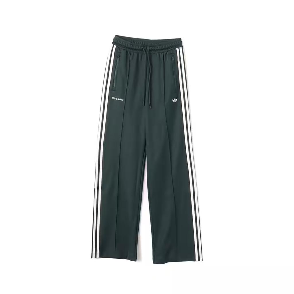 Adidas X Sporty & Rich Womens Track Pants Shadow Green Unisex Streetwear JN5323