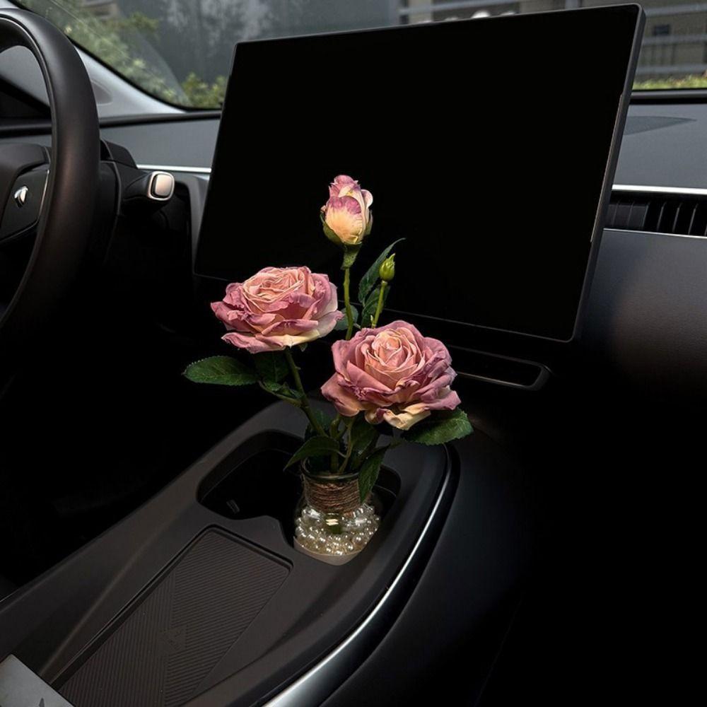 French-style Flower Car Ornaments Frayed Edge Rose Car Decor Car Interior Decoration  Gifts