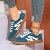 Fashion Women Sneakers New Fashion Round Toe Casual Lace Up Shoes for Women Patchwork Retro Outdoor Flat Sneakers Women Zapatos De Mujer