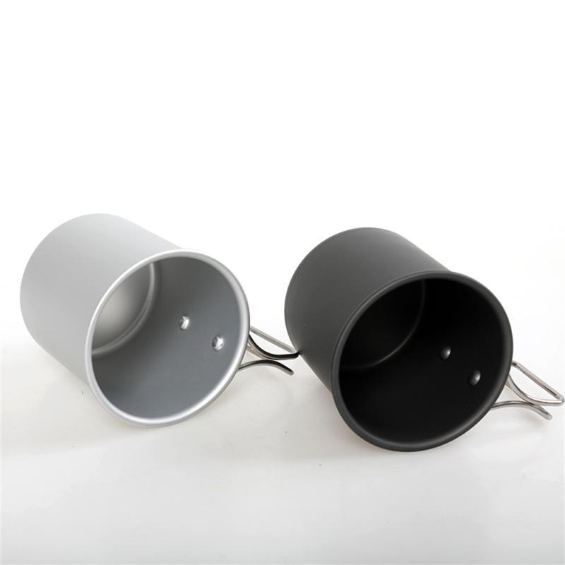 300ml Outdoor Camping Cup With Foldable Handle Portable Ultra-light Aluminum Alloy Mug For Outdoor