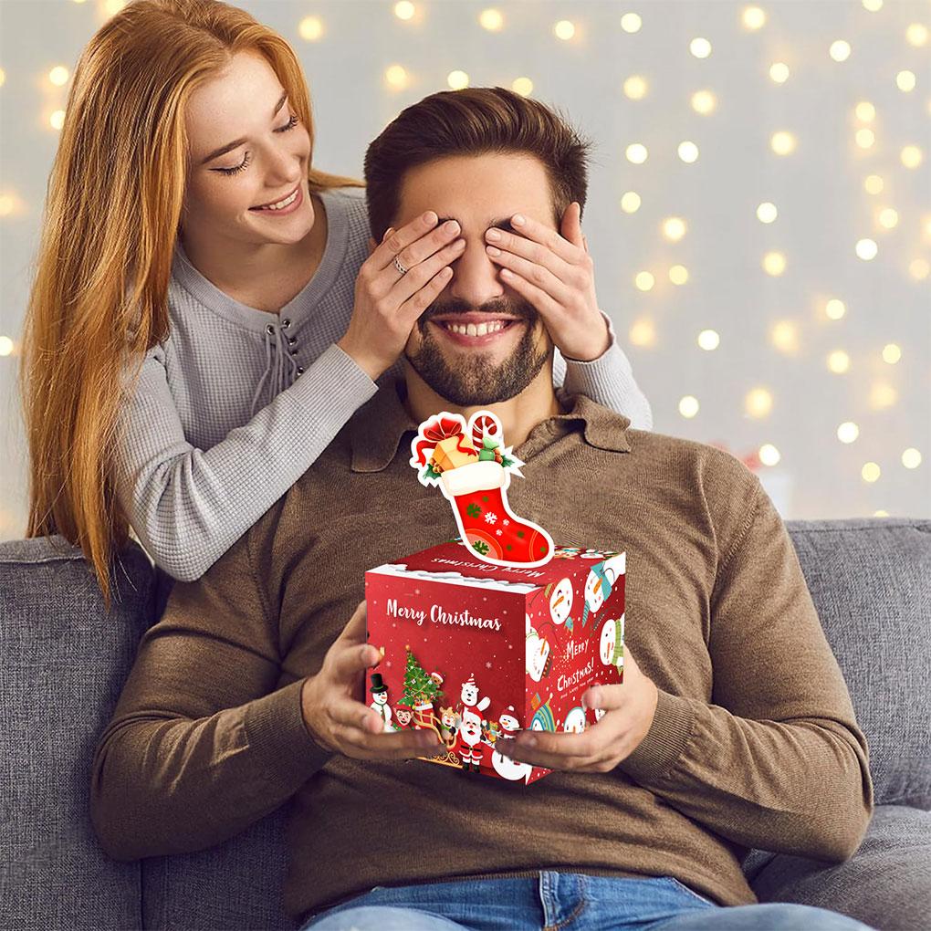 Paper Christmas Surprise Gift Box Roll Up Cash For Family Joy Christmas Money Gift Boxes Cash Boxes