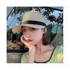 Summer Visor Hats for Women Foldable Floppy Solid Color Straw Sun Hat Travel Beach Baseball Cap