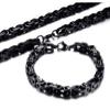 New Fashionable and Atmospheric and Personalized Motorcycle Chain Black Three Color Bracelet Necklace Set Decorations