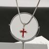 Spicy Girl Shiny Full Diamond Cross Pendant Long Necklace - Non-Fading Hip Hop Halloween Collarbone Chain
