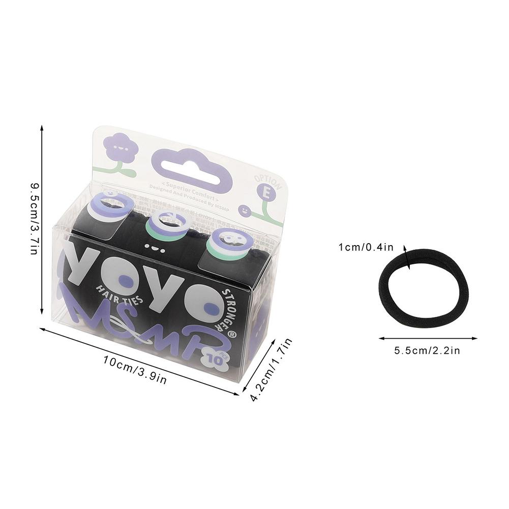 10pcs/set Simple Mixed-color Hair Tie Soft Seamless Highly Elastic Durable Rubber Band Hair Rope Headwear Hair Accessories