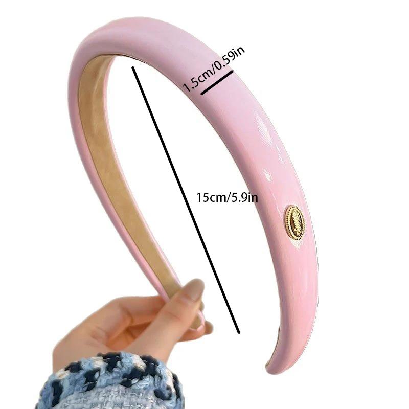 Einfaches einfarbiges PU-Leder-Stirnband für Damen, elegantes Ausgehen, Gesichtswasch-Stirnband, Mode-Mädchen-Haarschmuck, Haargummi