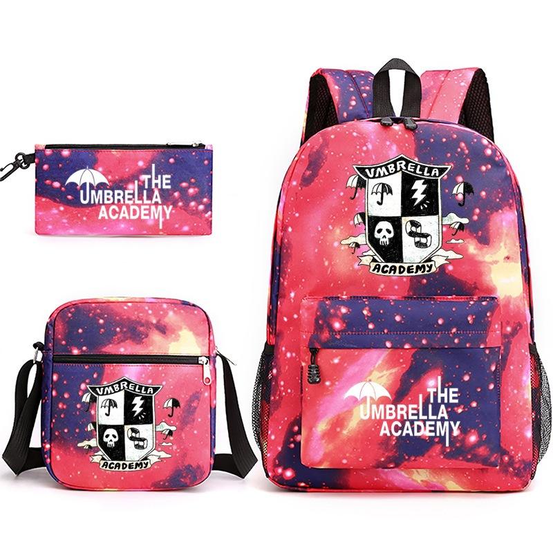 School Season Theumbrellaacademy School Bag 3-Piece Pencil Case + Shoulder Bag + Backpack