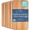 Creative Home Lot De 10 Planche a Decouper Bois | 22,5 X 12,5 X 1,2 Cm | Planche Petit Dejeuner Bois | Planche Petit Déjeuner