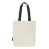 Neutral Twill Contrast Handle Tote Bag
