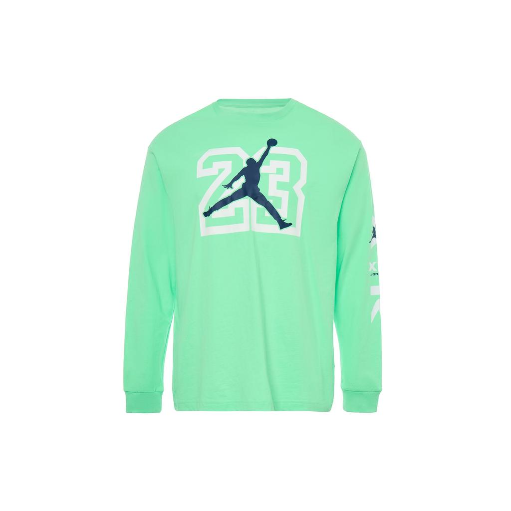 Jordan Legacy AJ13 Long Sleeve T-Shirt Men Tops Dream-Green CW0794-350