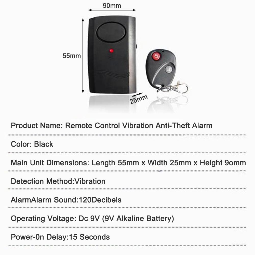 Remote Control Alarm System for Motorcycles and Multi Metal Object Security with Vibration Sensor and Waterproof Design