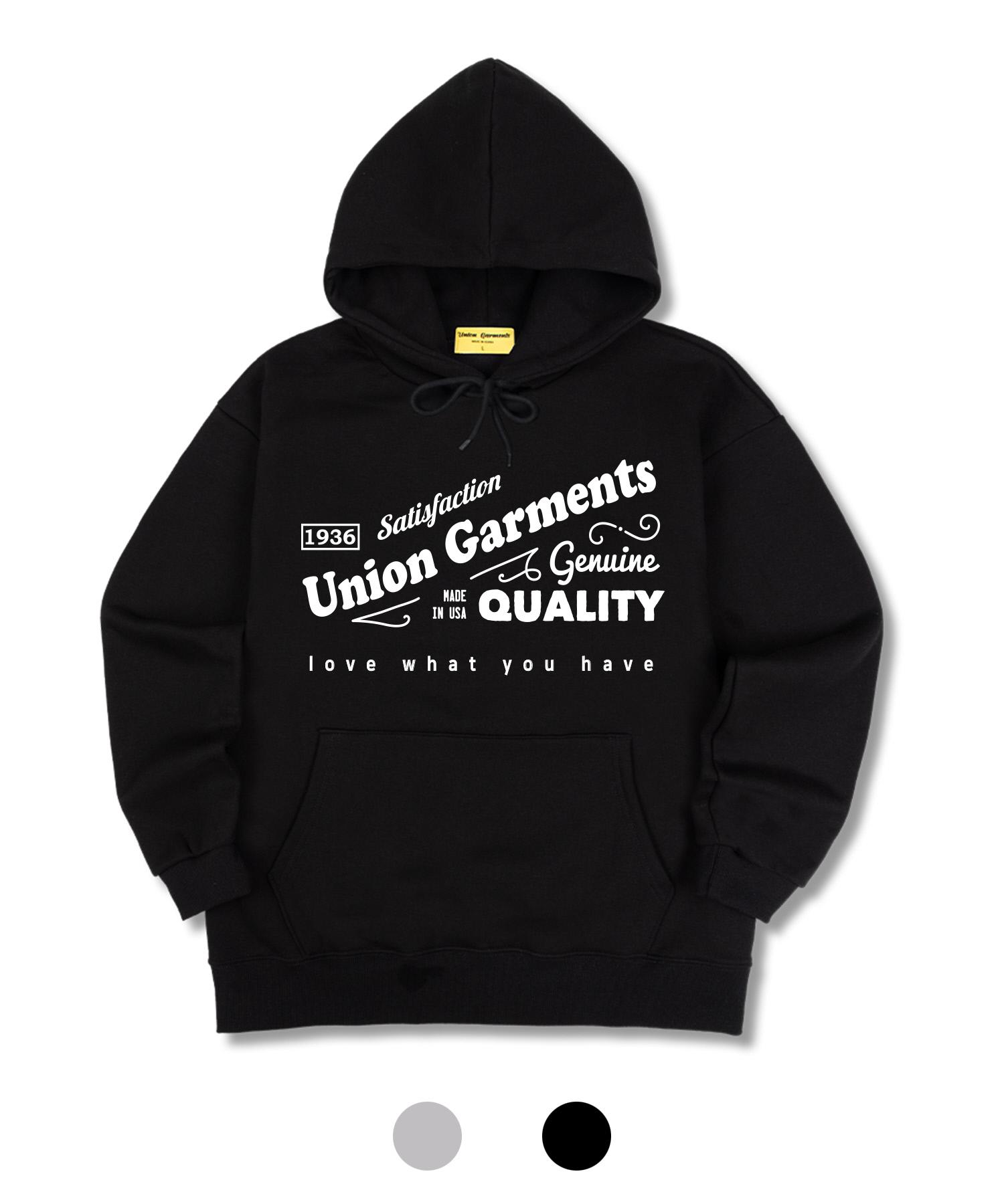 Union Garments 1936 Logo Hard Terry Oversized Hoodie Grey/Xl