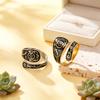 Handsome Retro Pentagram Open Ring Stainless Steel Open Ring Star Spoon Shaped Good Luck Symbol Ring Men's and Women's Jewelry