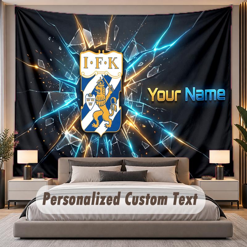 Custom Name Text Tapestry ifk göteborg Personalized Polyester Wall Tapestry For Bedroom And Room