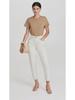 Yellow Floral High-Waist Slim Light Apricot Denim Nine-Point Jeans for Women - 2025 European & American Spring Style.