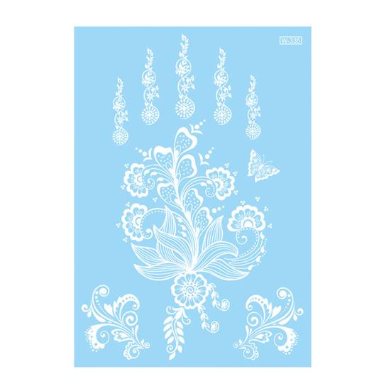 Baizihuahu White Lace Tattoo Sticker for Women, Temporary Face Body Arm, Waterproof Fake Decal Wedding Party Festival