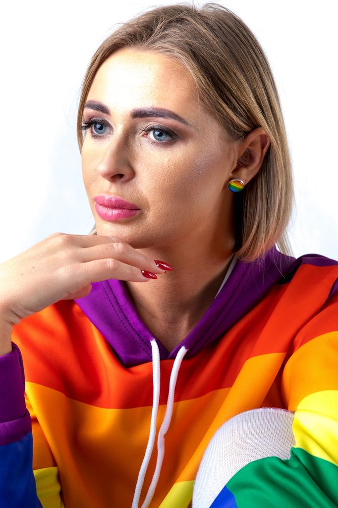 Rainbow Lgbt Rainbow Ear Earrings Round Steel 10Mm