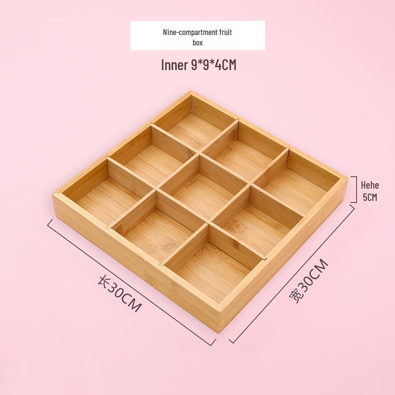 

Creative Wooden 9-Compartment Snack Tray