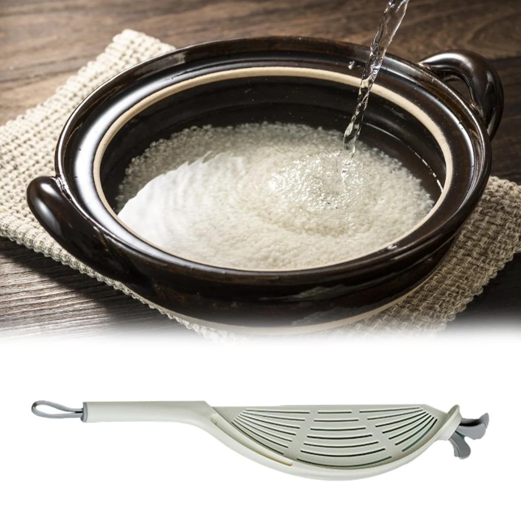 New Pot Strainer Plastic Crescent Pan Strainer with Handle Silicone for Water Filters Rice, Fruit Pasta Colander Kitchen Gadgets