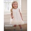 David Bella Kidsren's Dress 2026 New Girls' Mesh Princess Dress Baby Girl Summer White Dress