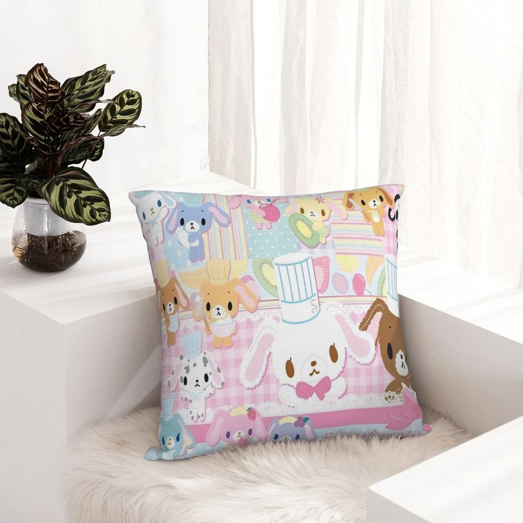 Sugarbunnies Anime Kuddfodral Polyester Dekorativ Kudde Söt Tecknad Rolig Kuddfodral