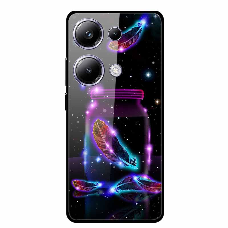 Glass Back Cover For Xiaomi Redmi Note 13 Note13 Pro Case Soft Bumper Hard Tempered Glass Case For Redmi Note 13 Pro Phone Case