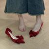 Fashion 2025 Women's Shoes New Autumn Pointed Toe Women's High Heels Elegant Thin Heels Dress Pumps Ladies Fashion Bow Shoes Women