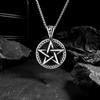 New Korean Style Fashionable Versatile Pentagram Pendant Necklace with Hollowed Out Moon Pentagram
