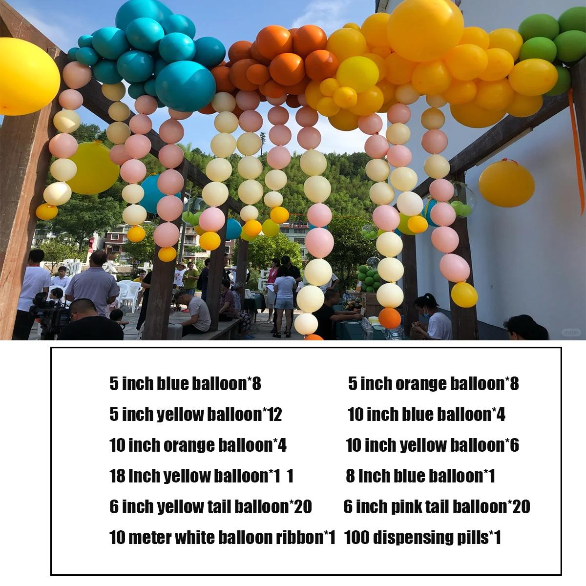 

86 шт., цепочка для воздушных шаров с хвостом, круглый шар, комбинация шаров с хвостом, вечеринка по случаю дня рождения, вечерние украшения из воздушных шаров на открытом воздухе