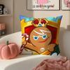 Hot Cute Casual Korean Game CCookie Run Kingdom Cushion Cover Pillowcase Short Plush Invisible zipper Room Sofa Cushion Cover